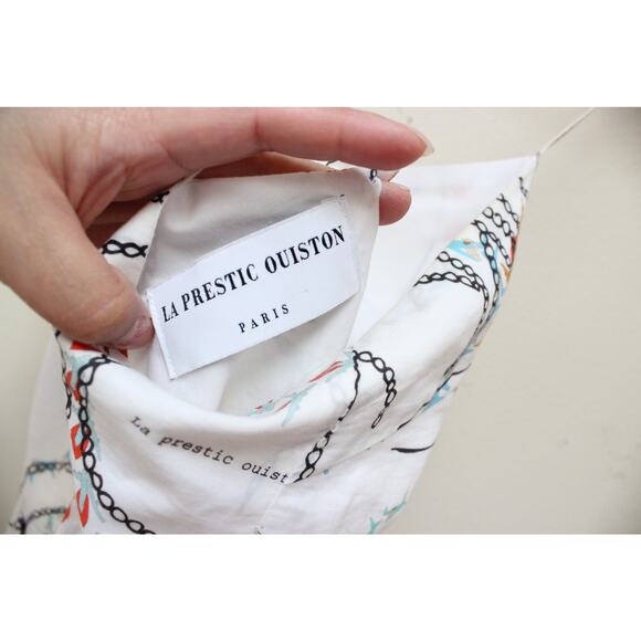 La Prestic Ouiston White Heart Airplane Bird Halter Mini Dress Size 1/Small - Picture 5 of 6